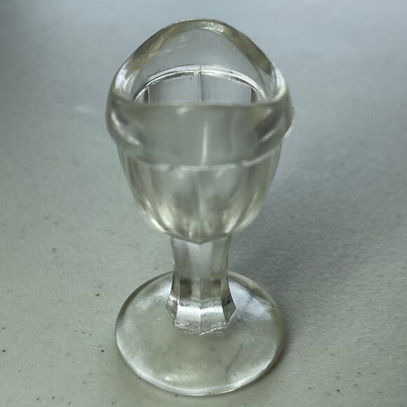 Antique Eye Wash Rinse Stemmed Glass Eye Cup Holder VTG Curiosity Oddity Decor - Picture 5 of 15